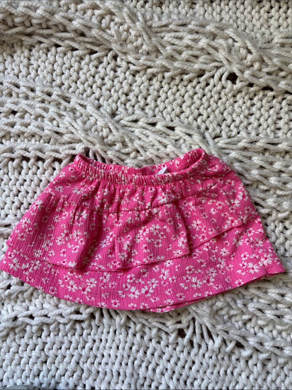 Zara Pink Floral Tiered Skort